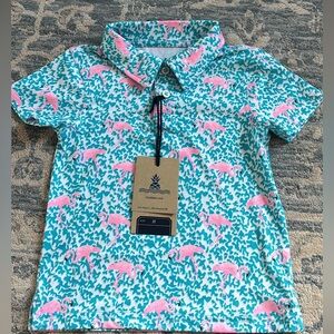 Chubbies Kids Polo Shirt - Pink and Blue Dinosaur Print